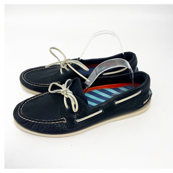 Sperry Top-Sider Leather Boat Shoes Navy Men’s 12 M - Picture 1 of 9